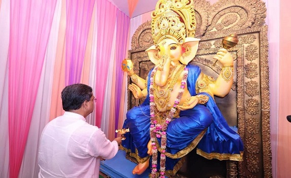 Festive mood is in the air: Tripura CM Dr. Manik Saha opens Ganesha Chaturthi celebration in Agartala.